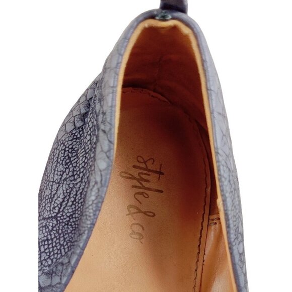 Ballet Gray Flat Style & Co Faux Snakeskin Slipper Faux Vinniee Slip On Size 10 - Picture 9 of 12